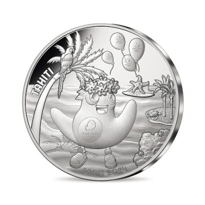 FRANCE COLLECTION JO 2024 10 EUROS ARGENT 2024 Tahiti 7/18
