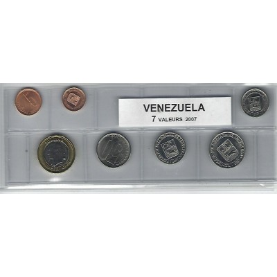 Venezuela série de 7 pièces de monnaie