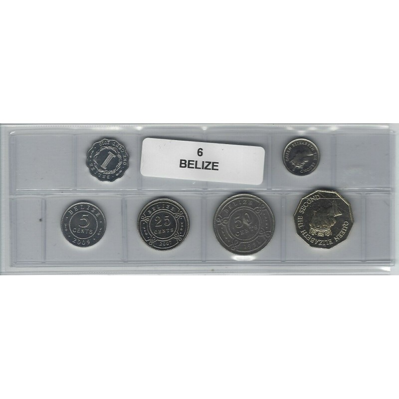 Belize série de 6 pièces de monnaie