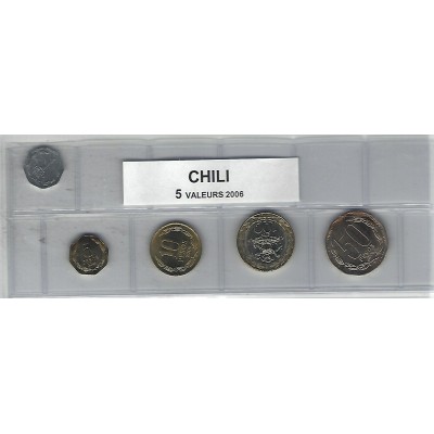 Chili série de 5 pièces de monnaie
