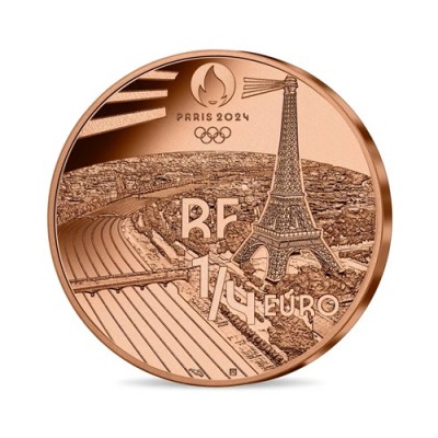 FRANCE 1/4 euro Commémorative JO 2024 Flamme Olympique