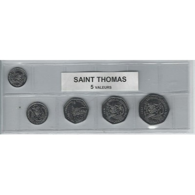 Saint Thomas série de 5 pièces de monnaie