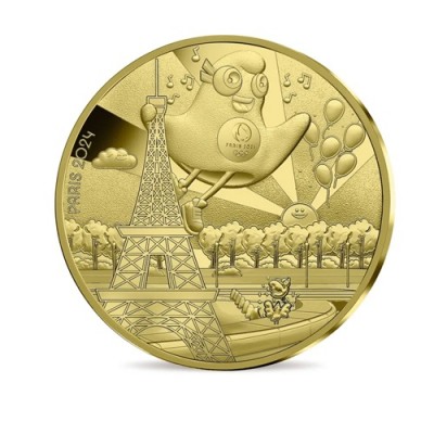 FRANCE COLLECTION JO 2024 250 EUROS OR 2024 la Mascotte et la Tour Eiffel