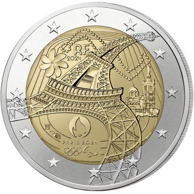 FRANCE 2 euro JO 2024 Blister Paris 2024