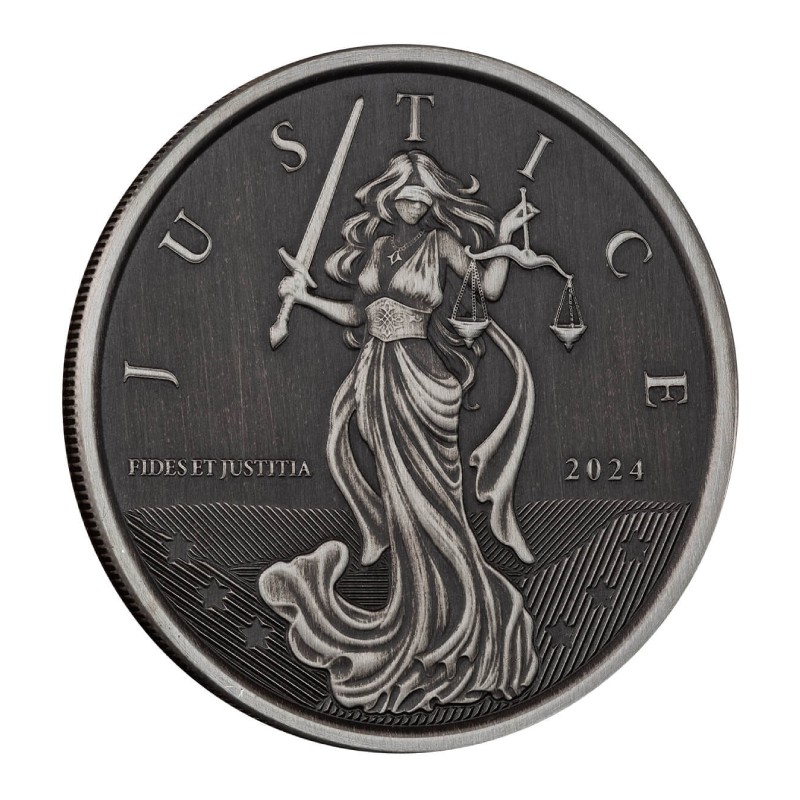 GIBRALTAR 1 Livre Argent Antique 1 Once Lady Justice 2024