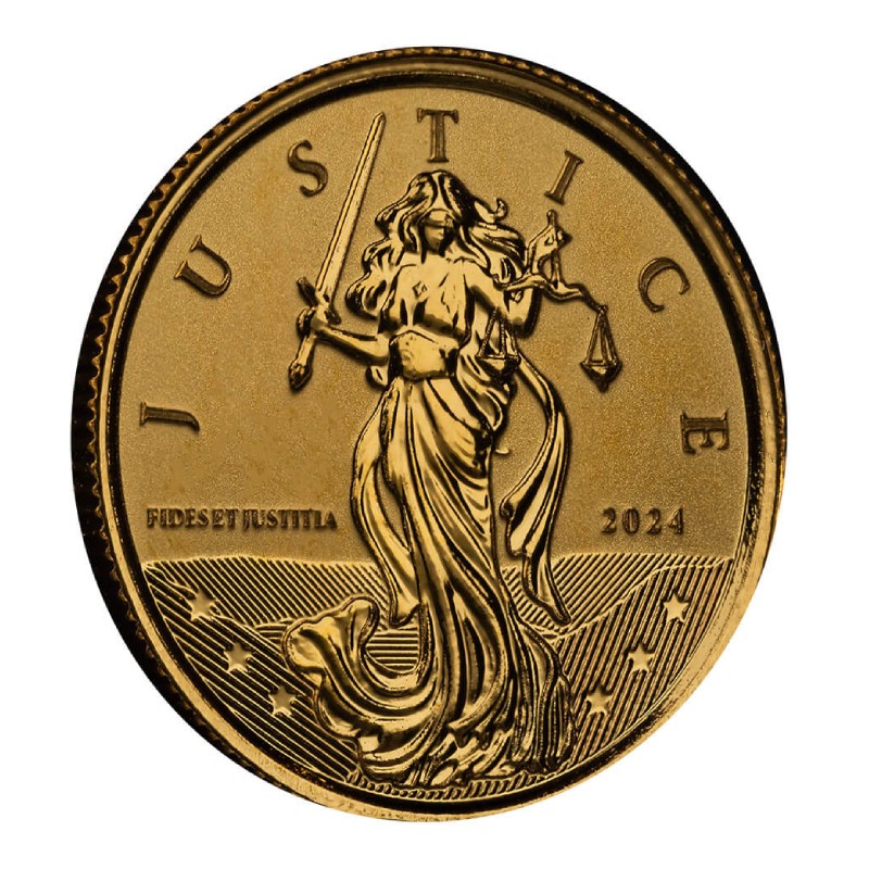 GIBRALTAR 5 Livres Or 1/10 Once Lady Justice 2024 ⏰