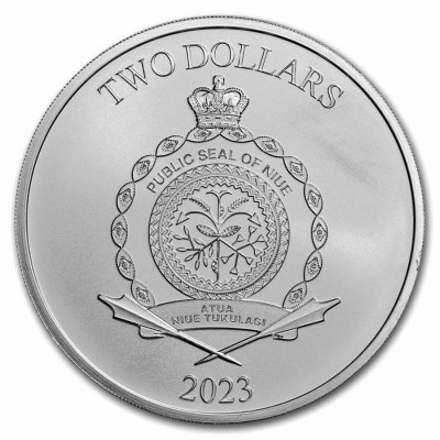 NIUE 2 Dollars Argent 1 Once le Seigneur des Anneaux : Sauron 2023