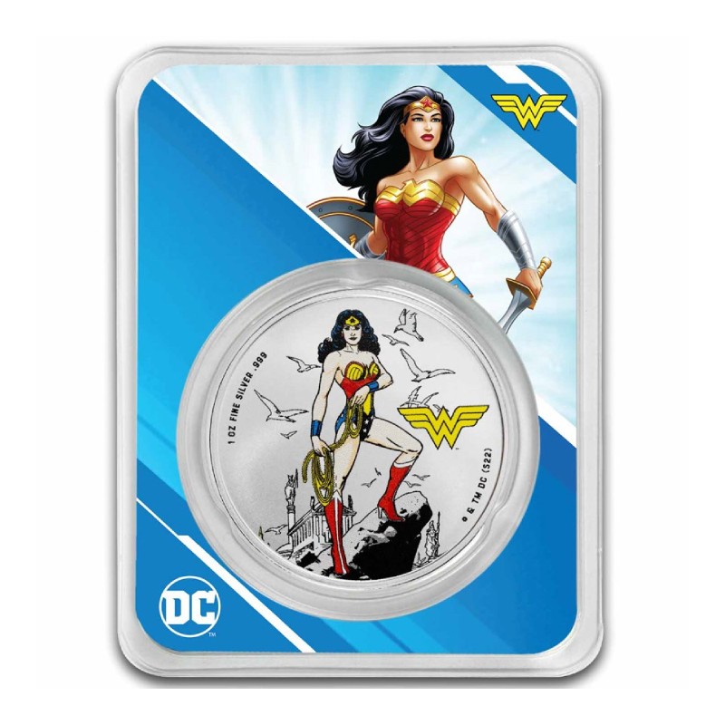 NIUE 2 Dollars Argent 1 Once Couleur DC Comics Wonder Woman 2024