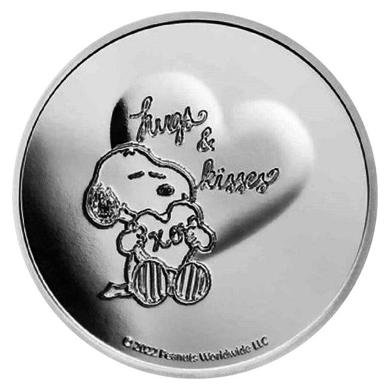 Médaille Argent 1 Once SNOOPY Saint Valentin 2022