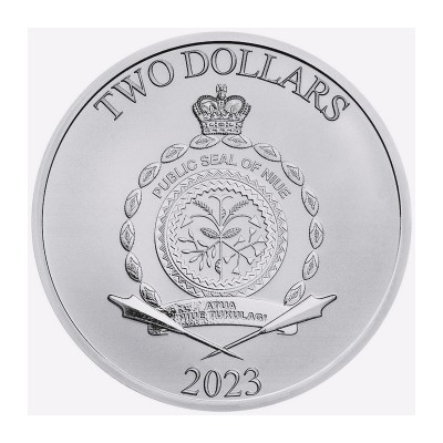 NIUE 2 Dollars Argent 1 Once Disney Mickey et Minnie 2023