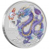 AUSTRALIE 50 Cents Argent 1/2 Once Année du Dragon Dragon Lilas 2024