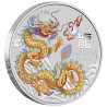 AUSTRALIE 50 Cents Argent 1/2 Once Année du Dragon Dragon Or 2024 ⏰