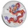 AUSTRALIE 50 Cents Argent 1/2 Once Année du Dragon Dragon Rouge 2024