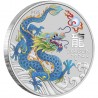 AUSTRALIE 50 Cents Argent 1/2 Once Année du Dragon Dragon Turquoise 2024 ⏰