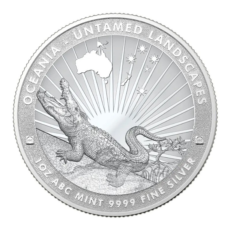 TOKELAU 5 Dollars Argent 1 Once Paysages Sauvages Crocodile 2024 ⏰