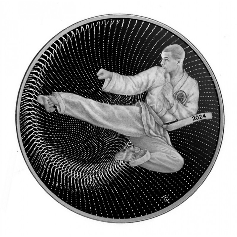 LIBERIA 20 Dollars Argent 1 Once Art Martial Taekwon-Do 2024 ⏰