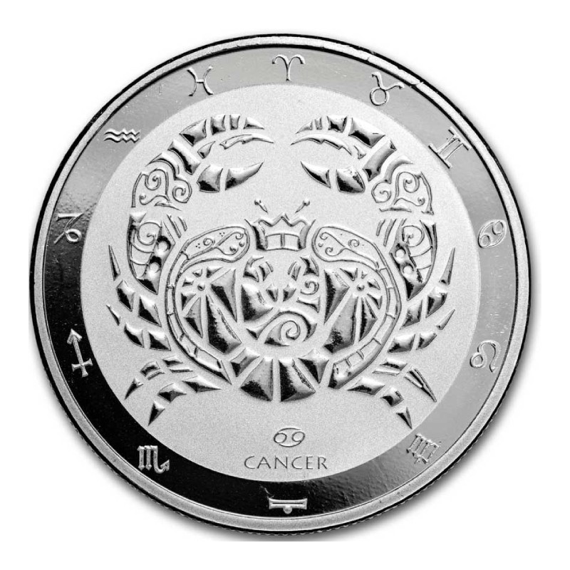 TOKELAU 5 Dollars Argent 1 Once Zodiaque 2024 Cancer ⏰
