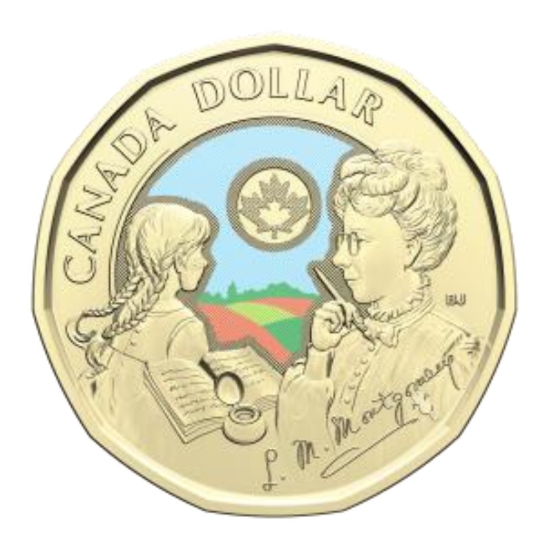 CANADA 1 Dollar Couleur 150ème Anniversaire Naissance LM Montgomery ⏰