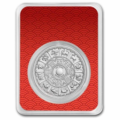 Médaille APMEX Argent 1 Once Année du Dragon 2024 TEP