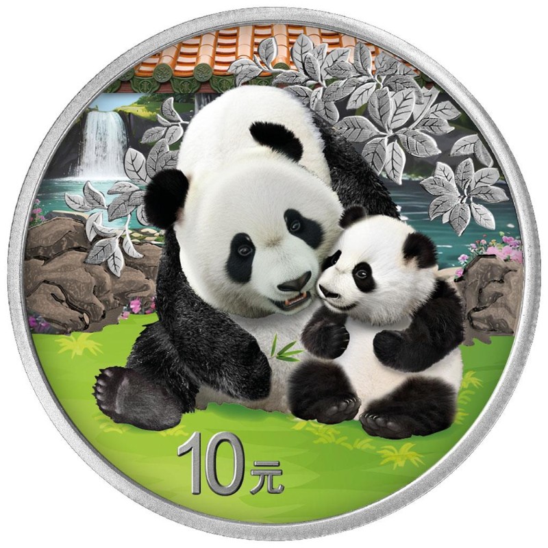 CHINE 10 Yuan Argent Couleur 30 grammes Panda 2024