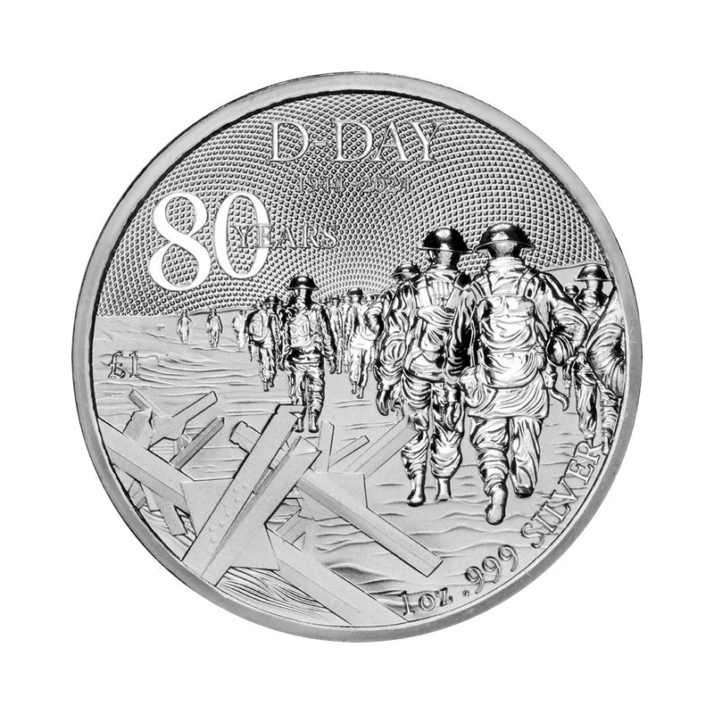 ALDERNEY 1 Pound Argent 1 Once 80 Ans du D-day 2024 ⏰