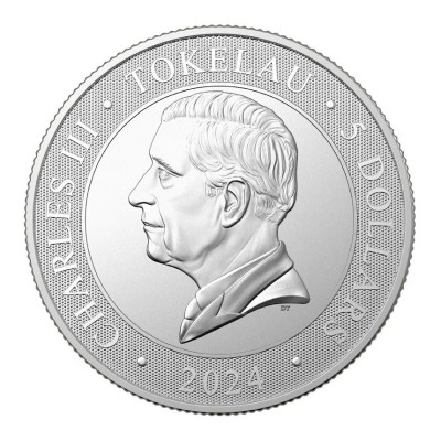 TOKELAU 5 Dollars Argent 1 Once Blister Paysages Sauvages Crocodile 2024