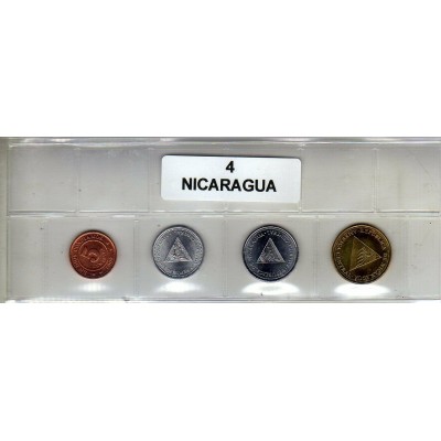 Nicaragua série de 4 pièces de monnaie