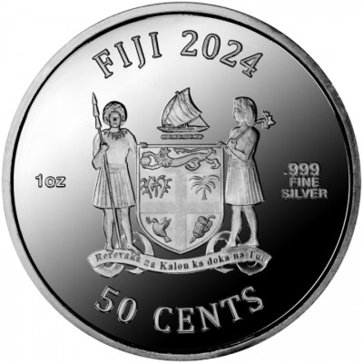FIDJI 50 Cents Argent 1 Once Robocop 2024 ⏰