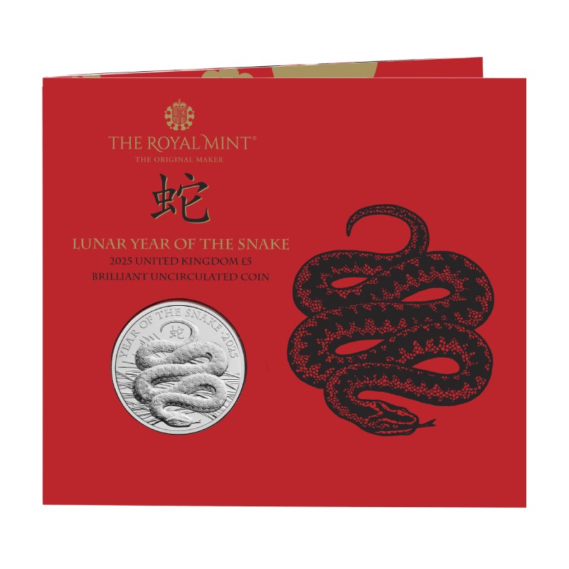 GRANDE BRETAGNE 5 Pounds Année du Serpent 2025 ⏰