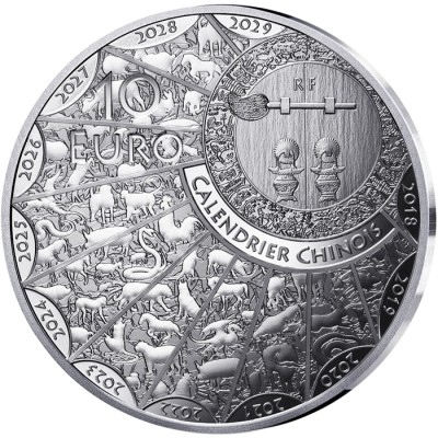 FRANCE 10 Euro Argent BE Année du Serpent 2025 ⏰
