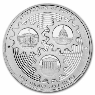 Médaille Argent 999/1000 1 Once Séparation des Pouvoirs Montesquieu
