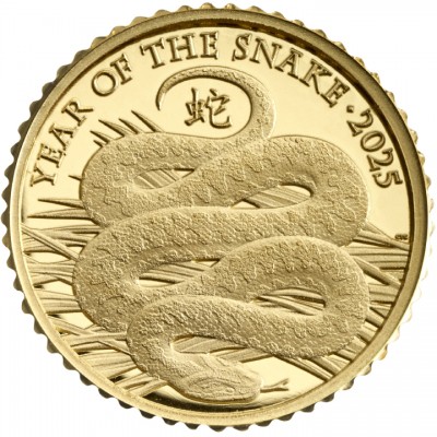 GRANDE BRETAGNE 50 Pence Or 1/0 once Année du Serpent 2025 ⏰