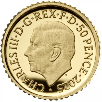 GRANDE BRETAGNE 50 Pence Or 1/40 once Année du Serpent 2025