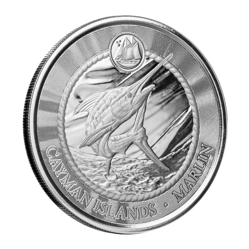 ILES CAIMANS 1 Dollar Argent 1 Once Marlin Bleu 2024