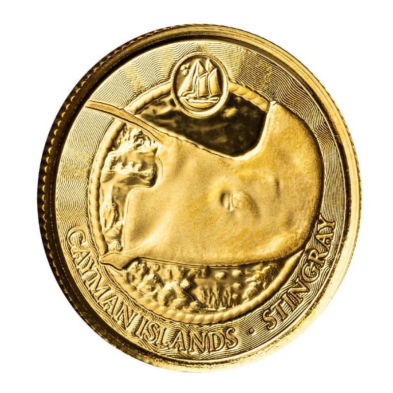 ILES CAIMANS 2 Dollars Or 1/10 Once Raie Pastenague 2024 ⏰