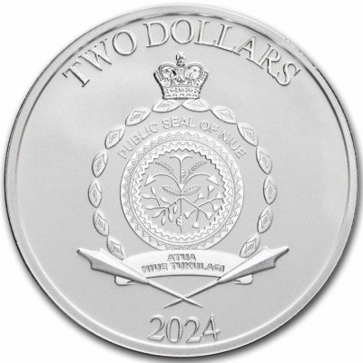 NIUE 2 Dollars Argent 1 Once Mythologie Grecque Theseus 2024 ⏰