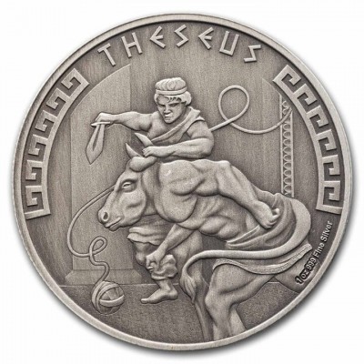 NIUE 2 Dollars Argent 1 Once Antique Mythologie Grecque Theseus 2024