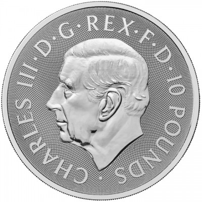 GRANDE BRETAGNE 10 Pounds Argent 1 Once Merlin 2025 ⏰