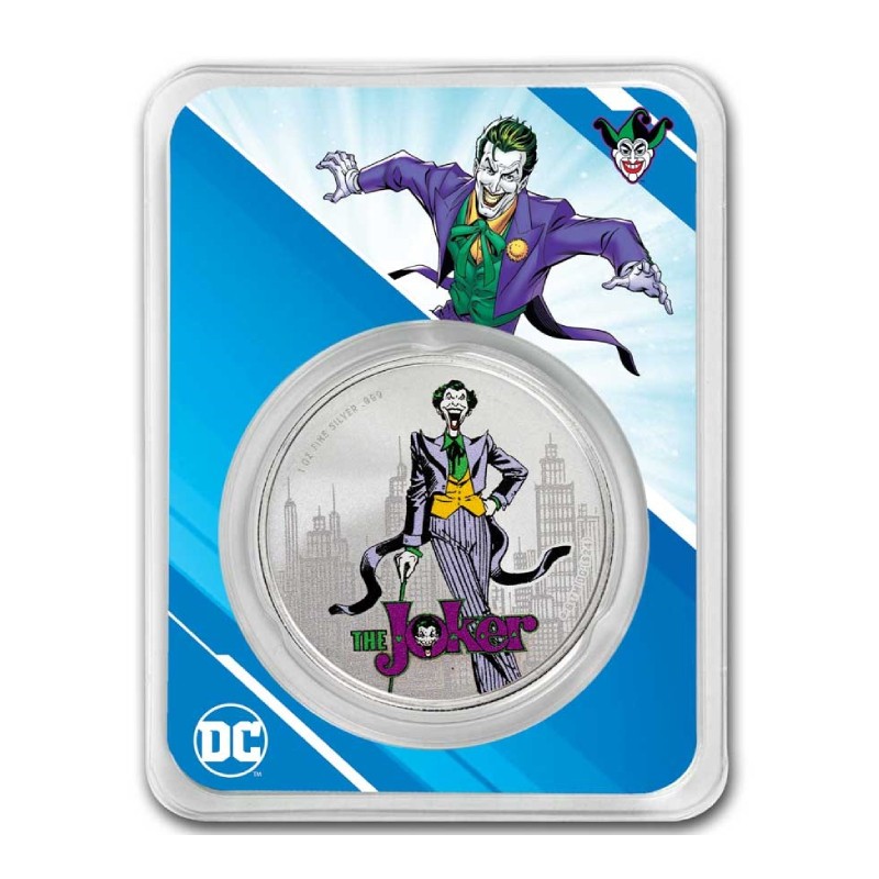 SAMOA 5 Dollars Argent Couleur 1 Once DC Comics le Joker2024 ⏰