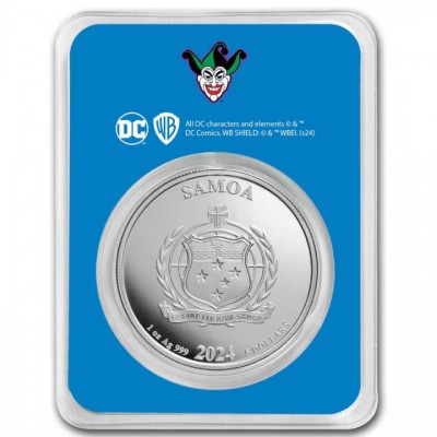 SAMOA 5 Dollars Argent Couleur 1 Once DC Comics le Joker2024 ⏰