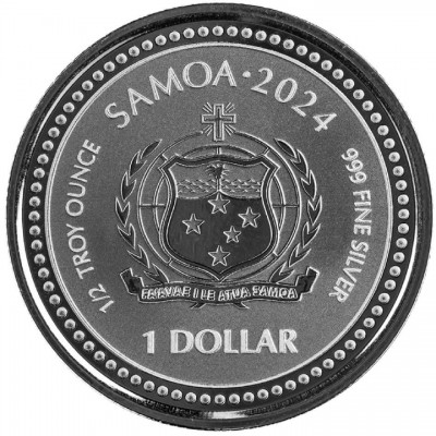 SAMOA 1 Dollar Argent 1/2 Once le Créateur 2024 ⏰