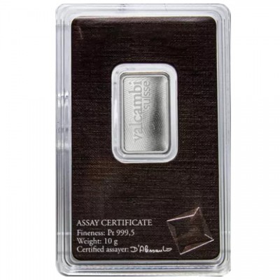 Lingot Platine 999/1000 10 Grammes Valcambi ⏰