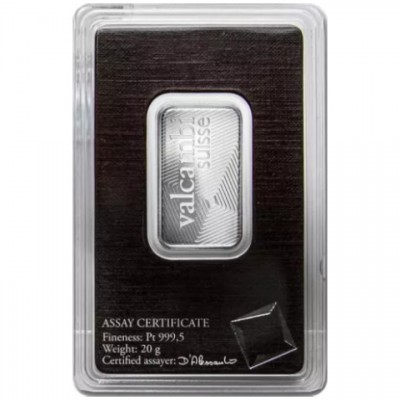 Lingot Platine 999/1000 20 Grammes Valcambi ⏰