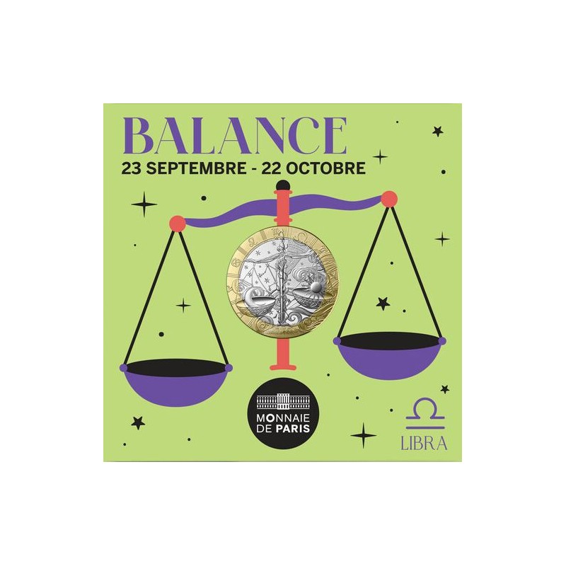FRANCE Astrologie 5 Euro Argent Balance 2025 ⏰
