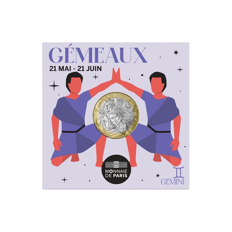 FRANCE Astrologie 5 Euro Argent Gémeaux 2025 ⏰
