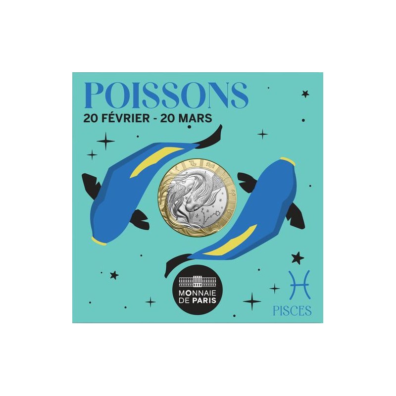 FRANCE Astrologie 5 Euro Argent Poissons 2025 ⏰