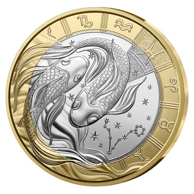 FRANCE Astrologie 5 Euro Argent Poissons 2025 ⏰
