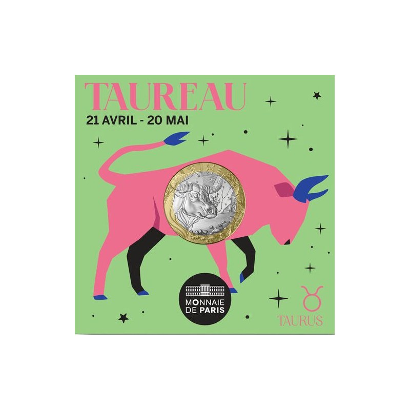 FRANCE Astrologie 5 Euro Argent Taureau 2025 ⏰