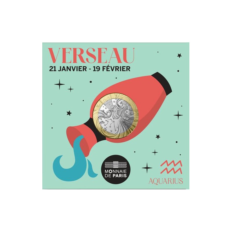 FRANCE Astrologie 5 Euro Argent Verseau 2025 ⏰