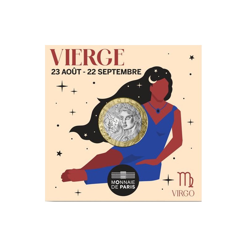 FRANCE Astrologie 5 Euro Argent Vierge 2025 ⏰